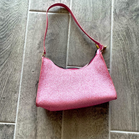 Pink sparkly purse used once for Barbie Halloween costume. 6 x 9.5 inches. - Picture 1 of 3